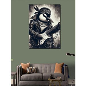 Kanvas Tablo Gitar Çalan Penguen 50x70 cm