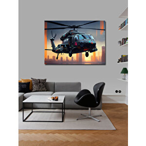 Kanvas Tablo Gece Uçuş Helikopteri 50x70 cm