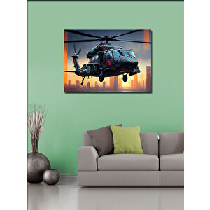 Kanvas Tablo Gece Uçuş Helikopteri 50x70 cm