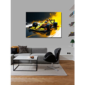 Kanvas Tablo Sarı Formula 1 Aracı 100x140 cm