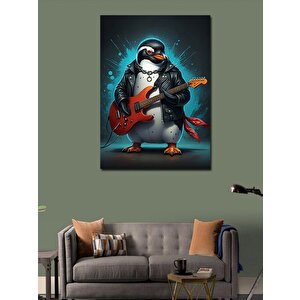 Kanvas Tablo Gitar Çalan Penguen 50x70 cm