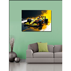 Kanvas Tablo Sarı Formula 1 Aracı 50x70 cm