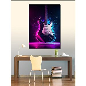 Kanvas Tablo Neon Gitar 70x100 cm