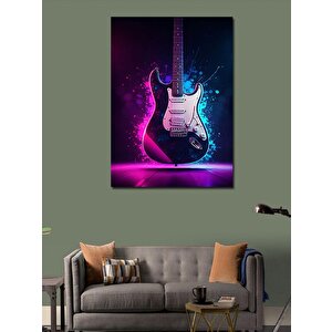 Kanvas Tablo Neon Gitar 70x100 cm