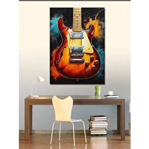 Kanvas Tablo Renkli Elektrik Gitar 50x70 cm
