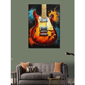 Kanvas Tablo Renkli Elektrik Gitar 50x70 cm