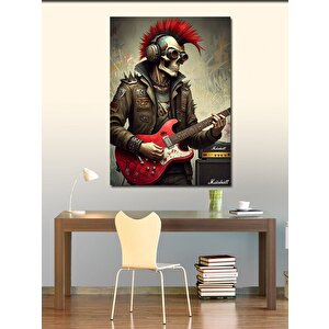 Kanvas Tablo Gitar Çalan İskelet 70x100 cm