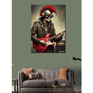 Kanvas Tablo Gitar Çalan İskelet 70x100 cm