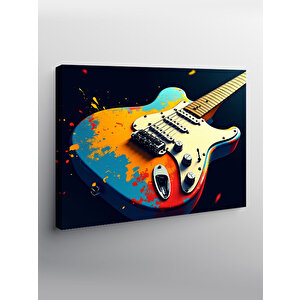 Kanvas Tablo Renkli Elektro Gitar Sanatı 100x140 cm