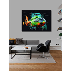 Kanvas Tablo Renkli Helikopter Çizimi 50x70 cm