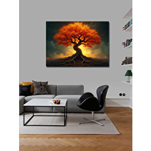 Kanvas Tablo Kırmızı Yapraklı Ağaç 70x100 cm