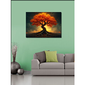 Kanvas Tablo Kırmızı Yapraklı Ağaç 70x100 cm
