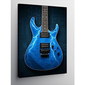 Kanvas Tablo Mavi Gitar 100x140 cm