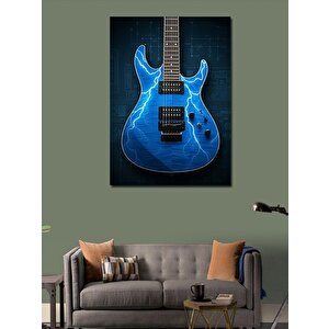 Kanvas Tablo Mavi Gitar 100x140 cm