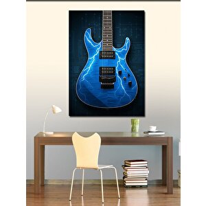 Kanvas Tablo Mavi Gitar
