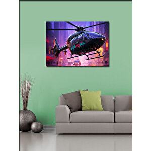 Kanvas Tablo Gece Helikopter Uçuşu 70x100 cm