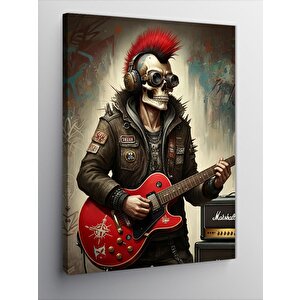Kanvas Tablo Gitar Çalan İskelet 50x70 cm