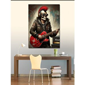Kanvas Tablo Gitar Çalan İskelet
