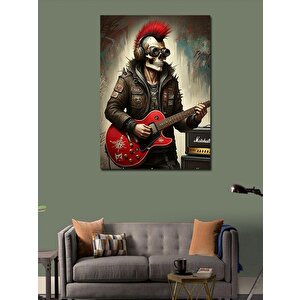 Kanvas Tablo Gitar Çalan İskelet