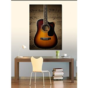 Kanvas Tablo Klasik Akustik Gitar 100x140 cm