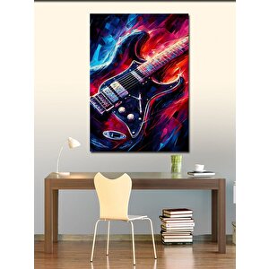 Kanvas Tablo Neon Gitar 100x140 cm