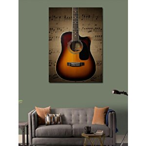 Kanvas Tablo Klasik Akustik Gitar 70x100 cm