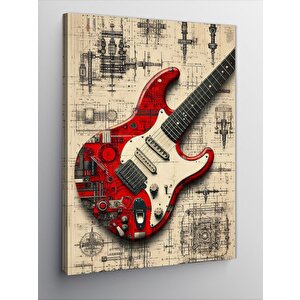 Kanvas Tablo Eski Gitar Tasarımı 100x140 cm