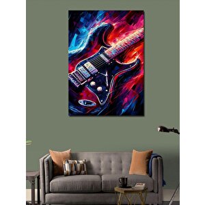 Kanvas Tablo Neon Gitar 50x70 cm
