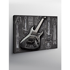 Kanvas Tablo Elektro Gitar Düzeni 100x140 cm