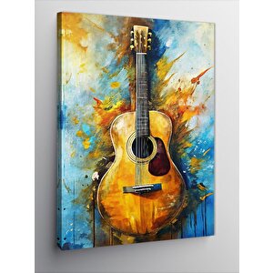 Kanvas Tablo Renkli Gitar 50x70 cm