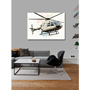 Kanvas Tablo Beyaz Helikopter Tasarımı 100x140 cm