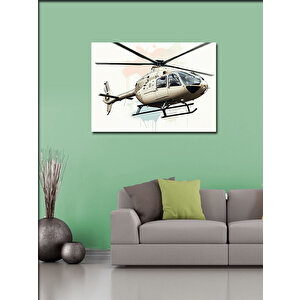Kanvas Tablo Beyaz Helikopter Tasarımı 100x140 cm