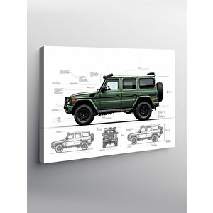 Kanvas Tablo Teknik Suv Araç Çizimi 100x140 cm