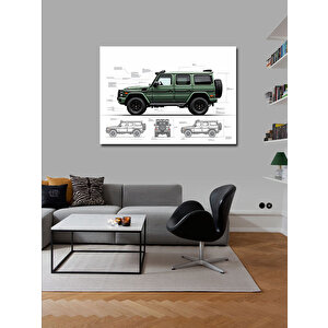 Kanvas Tablo Teknik Suv Araç Çizimi 100x140 cm