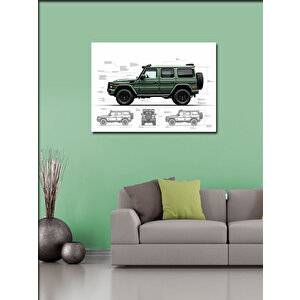 Kanvas Tablo Teknik Suv Araç Çizimi 100x140 cm