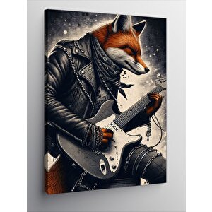 Kanvas Tablo Gitar Çalan Tilki 70x100 cm