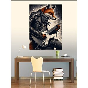 Kanvas Tablo Gitar Çalan Tilki 70x100 cm