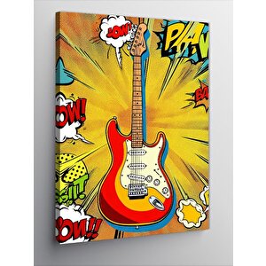 Kanvas Tablo Çizgi Roman Gitarı 100x140 cm