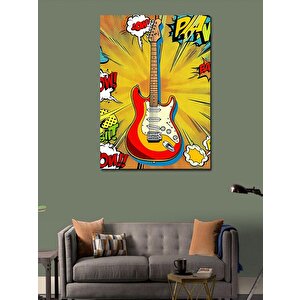 Kanvas Tablo Çizgi Roman Gitarı 100x140 cm