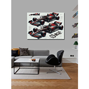 Kanvas Tablo Formula 1 Araç Çizimi 100x140 cm