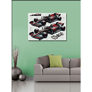 Kanvas Tablo Formula 1 Araç Çizimi 100x140 cm