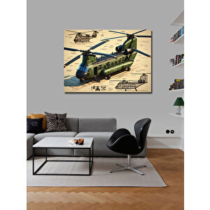 Kanvas Tablo Askeri Helikopter Tasarımı 50x70 cm