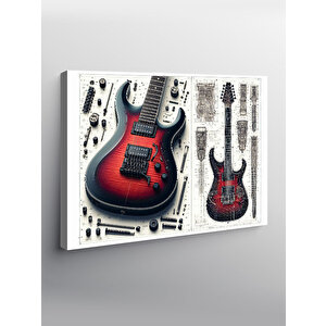 Kanvas Tablo Çift Elektro Gitar Tasarımı 50x70 cm