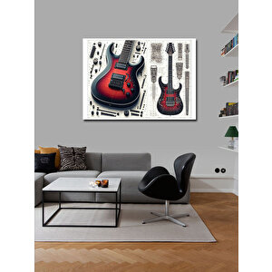 Kanvas Tablo Çift Elektro Gitar Tasarımı 50x70 cm