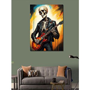 Kanvas Tablo Gitar Çalan İskelet 70x100 cm