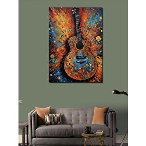 Kanvas Tablo Renkli Gitar 100x140 cm