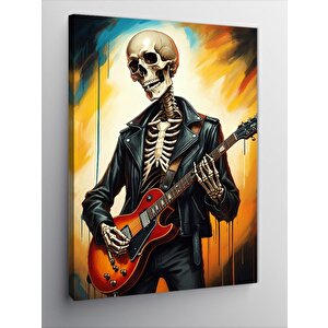 Kanvas Tablo Gitar Çalan İskelet 50x70 cm