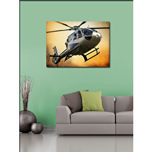 Kanvas Tablo Beyaz Kurtarma Helikopteri 70x100 cm