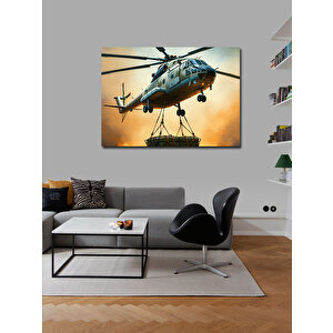 Kanvas Tablo Kargo Taşıyan Helikopter 100x140 cm