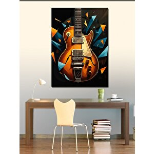 Kanvas Tablo Neon Elektro Gitar 50x70 cm